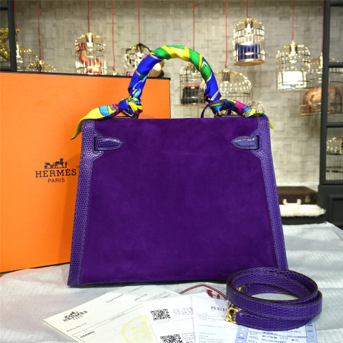 H**mes-kelly-replica-bag-dark-purple