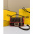 1:1 Replica Fendi Baguette Small Brown Fabric Orange Border Bag For Woman 18cm/7in