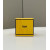 1:1 Replica Fendi Logo Box Keychain Yellow Charm Bag For Woman 8cm/3in