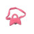 Furry Hourglass XS Handbag With Strap In Pink/Grey For Women 7.4in/19cm